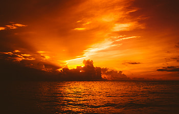 Sun In Clouds Sea Nature , sea, clouds, nature, sunset, sunrise HD wallpaper