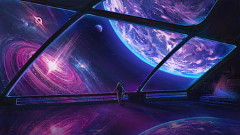 A Space View Of Tomorrow, space, galaxy, digital-universe, artist, artwork, digital-art, artstation HD wallpaper