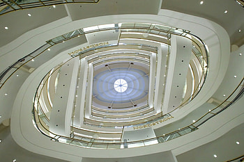 up view in the mall, malls, shopping mall, building, ceiling, mall HD wallpaper