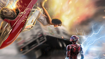Barry Allen Saving Iris West From Accident , justice-league, flash, 2021-movies, movies, artist, artwork, digital-art, artstation HD wallpaper