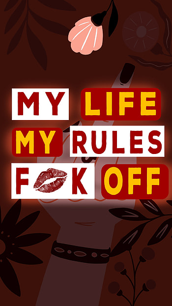 My Life My Rules, red, spring, art, middlefinger, mylife, design, illustration, attitude HD phone wallpaper