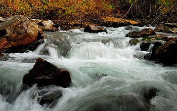 Nature, Grass, Stones, Waterfall HD wallpaper