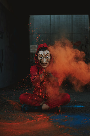 Miscellanea, Miscellaneous, Paint, Mask, Human, Person, Colored Smoke, Coloured Smoke HD phone wallpaper