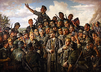 Hitler at the Front (1942), oil painting, World War II HD wallpaper