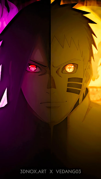 Naruto & Sasuke, eye, lip, animeart HD phone wallpaper