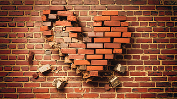 Anniversary Love: A Stunning Ultra, anniversary, brick, heart, Broken, mural HD wallpaper