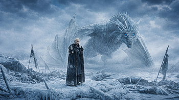 Daenerys And Her Ice Dragon, daenerys-targaryen, ice, dragon, game-of-thrones-season-8, ai, tv-shows, art, artist, artwork, digital-art HD wallpaper
