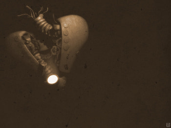 You Broke My Heart, gears, pump, light, emo, metal, heart, wires HD wallpaper