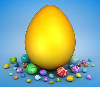 Happy Easter!, blue, colorful, egg, yellow, card, easter HD wallpaper