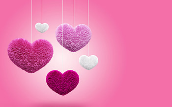 garter hearts, love concepts, fluffy hearts, pink backgrounds, creative, 3D art, 3D hearts, background with hearts HD wallpaper