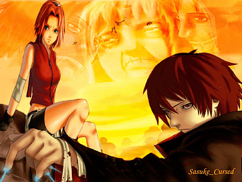sasori and sakura, anime, love, sakura, naruto, sasori, fight HD wallpaper