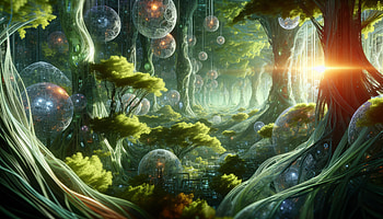 Enchanted Forest Fantasy, foilage, fantasy, forest, surreal HD wallpaper