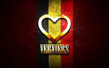 I Love Verviers, belgian cities, golden inscription, Day of Verviers, Belgium, golden heart, Verviers with flag, Verviers, Cities of Belgium, favorite cities, Love Verviers HD wallpaper