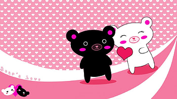 Bears love, bears, cartoons HD wallpaper
