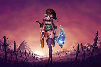 Girl warrior, Muramasa: The Demon Blade, video game HD wallpaper