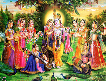 Beautiful Radha and Krishna and the Eight Chief Gopis. Lord krishna , Krishna radha painting, Krishna , Krishna Leela HD wallpaper