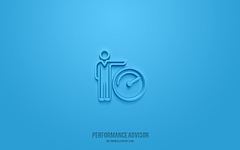 Performance Advisor 3d icon, blue background, 3d symbols, Performance Advisor, business icons, 3d icons, Performance Advisor sign, business 3d icons HD wallpaper