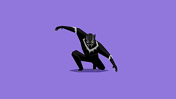 Iconic Form Black Panther, black-panther, superheroes, artwork, digital-art, minimalism, deviantart HD wallpaper
