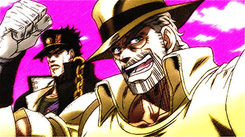 Anime - Jojo's Bizarre Adventure Joseph Joestar Jotaro Kujo HD wallpaper