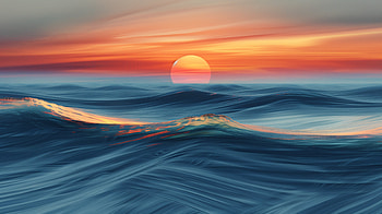 Ocean Sunset Bliss -, ocean, wave, seascape, Ocean Waves HD wallpaper