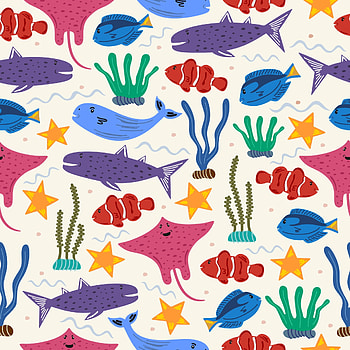 Minimalist sea creature vector, Overrun by life, Pantry's inspiration, Nautical mile art HD phone wallpaper