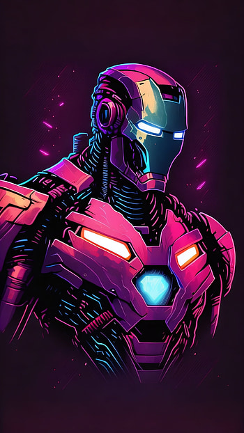 Iron Man, AI Art, colors, synthwave HD phone wallpaper