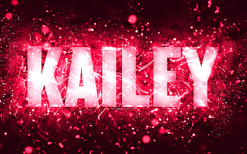 Happy Birtay Kailey, , pink neon lights, Kailey name, creative, Kailey Happy Birtay, Kailey Birtay, popular american female names, with Kailey name, Kailey HD wallpaper