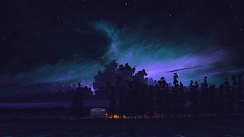 Long Night Drive Camping Van , evening, artist, artwork, digital-art, deviantart HD wallpaper