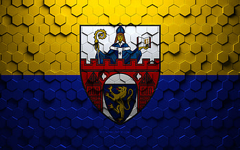Flag of Siegen, honeycomb art, Siegen hexagons flag, Siegen, 3d hexagons art, Siegen flag HD wallpaper