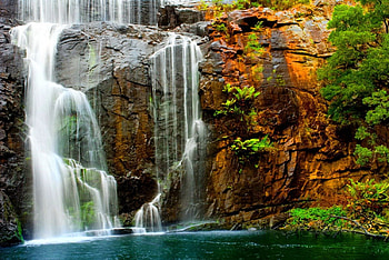 Rocks waterfall, place, silent, serenity, nice, quiet, trees, greenery, cascades, water, calm, pond, fall, beautiful, rocks, lake, falling, waterfall, nature, lovely, stream HD wallpaper