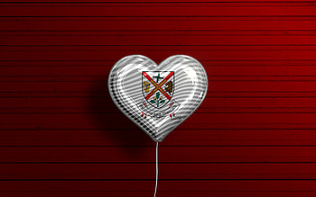 I Love Kildare, , realistic balloons, red wooden background, Day of Kildare, irish counties, flag of Kildare, Ireland, balloon with flag, Counties of Ireland, Kildare flag, Kildare HD wallpaper