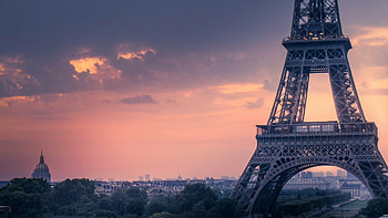 Paris sunset, City views, resolution, Breathtaking backgrounds HD wallpaper