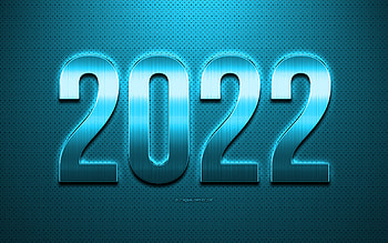 2022 New Year, Light blue 2022 background, Happy New Year 2022, Light blue leather texture, 2022 concepts, 2022 background, New 2022 Year HD wallpaper
