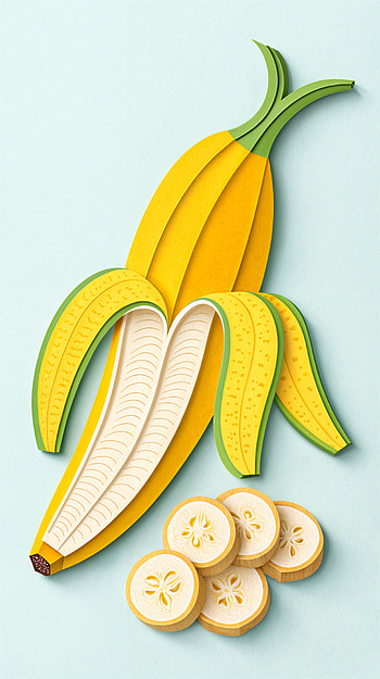 Banana Bliss: A Vibrant , fruit, illustration, sliced, yellow HD phone wallpaper