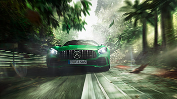 Green Mercedes Benz AMG GT R 2018, mercedes-amg-gtr, mercedes, cars, 2018-cars, behance HD wallpaper