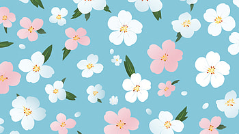 Blue Aesthetic Flower Pattern, aesthetic, blue aesthetic, Abstract, pattern HD wallpaper