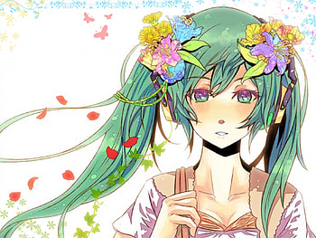 There is nothing to title this, miku, vocaloids, anime, hatsune, flowers, spring HD wallpaper