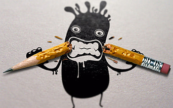 Miscellanea, Miscellaneous, Drawing, , Pencil, Monster, Gnaw, Chewing HD wallpaper