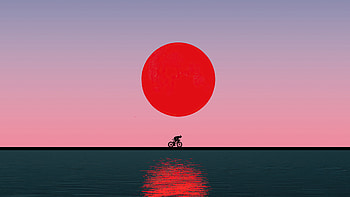 Ride It Out, bicycle, minimalism, minimalist, artist, artwork, digital-art HD wallpaper