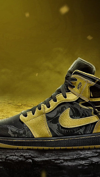 Jordan 1, Golden, Black HD phone wallpaper