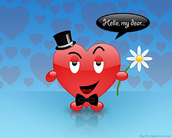A Gentleman's Heart, blue, gift, charming, gentleman, flower, love, red, heart, guy HD wallpaper