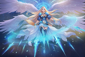 Angel, Light blue, Blonde, Wings, Pretty HD wallpaper