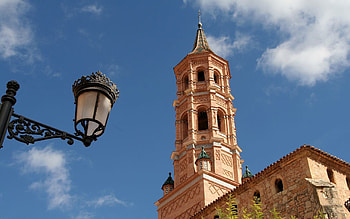 Church Tower in Spain, tower, lamp, sky, church, Spain HD wallpaper