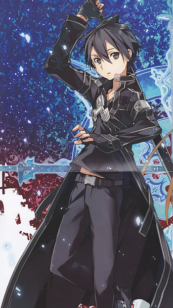 Warrior, black hair, Kirito (Sword Art Online), Anime, Sword Art Online HD phone wallpaper