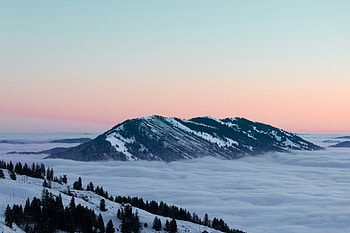 Mountain Snow Covered , mountains, snow, clouds, nature HD wallpaper