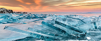 Glacier, broken small icebergs, nature HD wallpaper