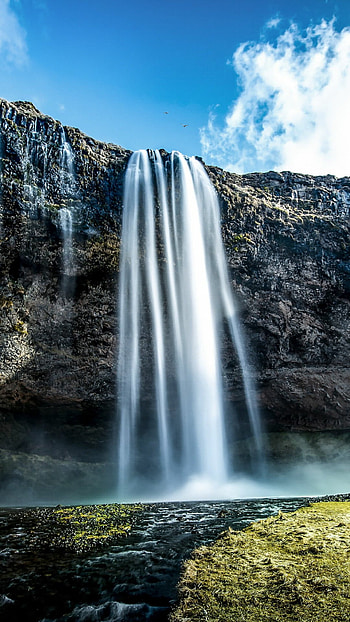 Nature's paradise, Tranquil oasis, Serene waterfall, Beautiful scenery HD phone wallpaper