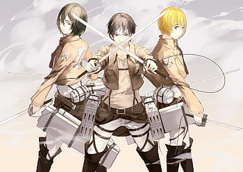 Lets go team, team, titan, anime, attack, fight, go HD wallpaper
