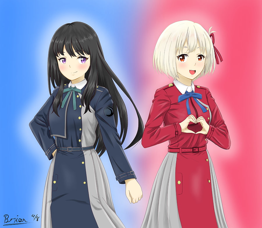 Chisato Nishikigi & Takina Inoue, Takina Inoue, Chisato Nishikigi, Anime, Lycoris Recoil HD wallpaper