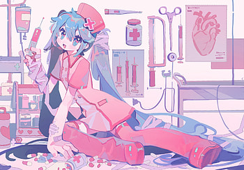 Pink Nurse Miku: Vibrant Anime Vocaloid, pink, nurse, Hatsune Miku, Anime, Vocaloid, pink anime HD wallpaper